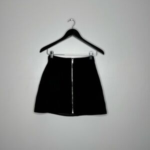 H&M Black Mini Skirt with Silver Zipper